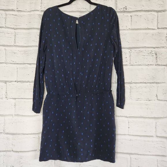 Maison Scotch Women's Tear Drop Print Long Sleeve Shift Dress Size 2 Viscose - Picture 10 of 14